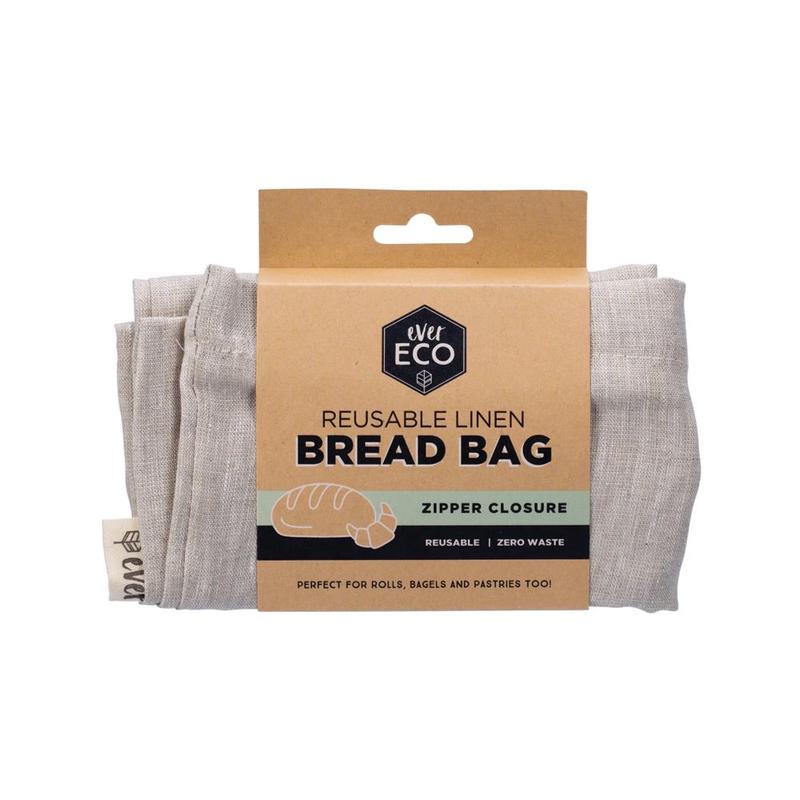 Ever Eco Reusable Linen Bread Bag Zipper Closure (32x40cm) 1