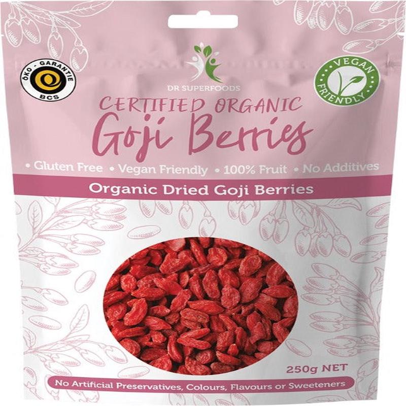 DR SUPERFOODS Dried Goji Berries Certified Organic 250g