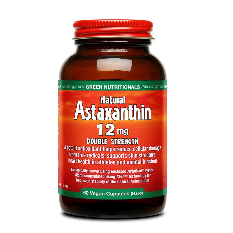 GREEN NUTRITIONALS Natural Astaxanthin VegeCaps (12mg) 60 Capsules