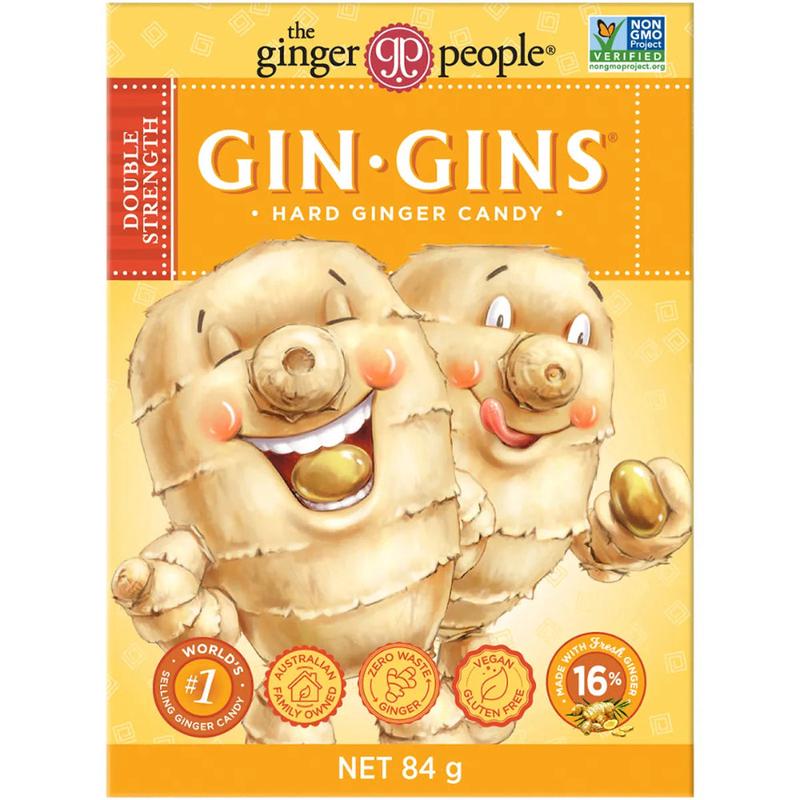 THE GINGER PEOPLE Double Strength Gin Gins Ginger Candy Hard 84g