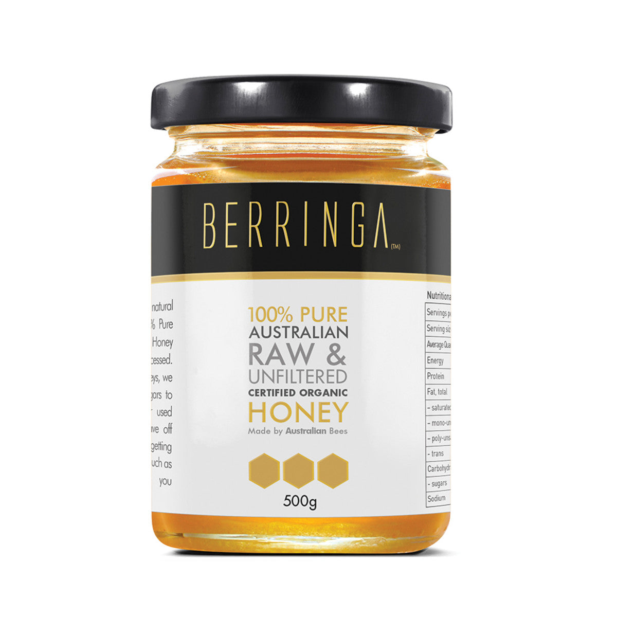 BERRINGA Australian Pure Organic Raw & Unfiltered Honey 500g