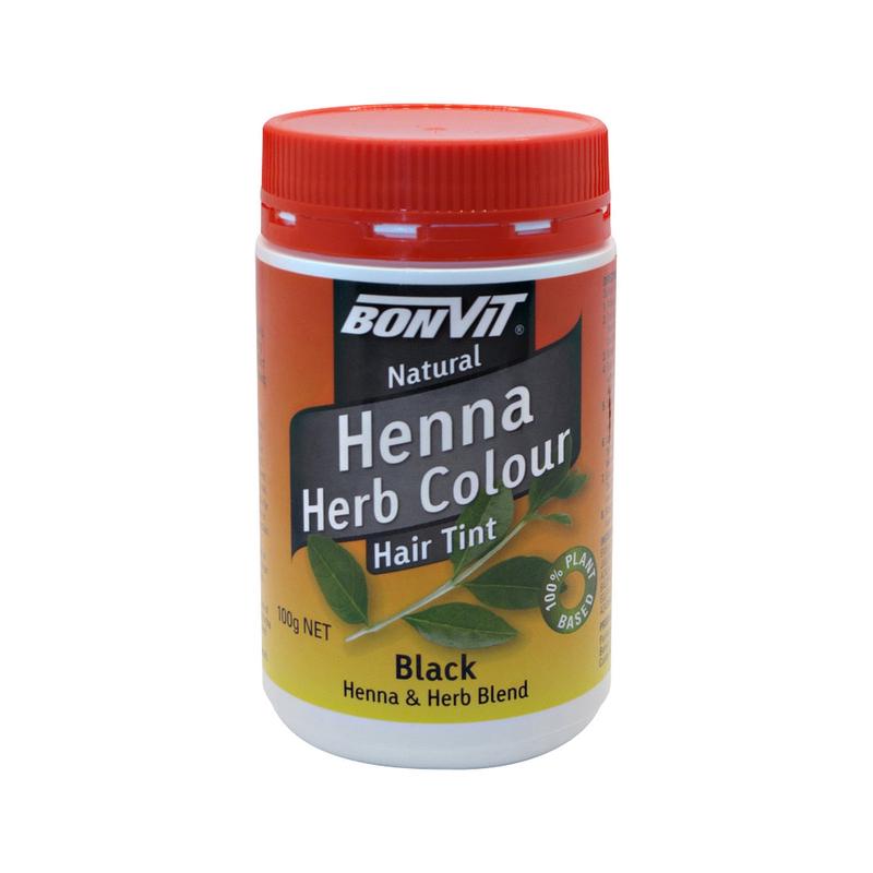 BONVIT Natural Hair Tint Henna Herb Colour (Henna & Herb Blend) 100g Black