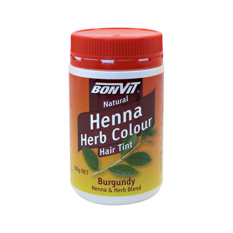 BONVIT Natural Hair Tint Henna Herb Colour (Henna & Herb Blend) 100g Burgundy