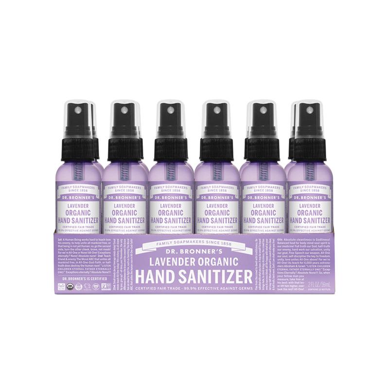 DR BRONNER'S Organic Lavender Hand Sanitizer Pack of 12 Bottles