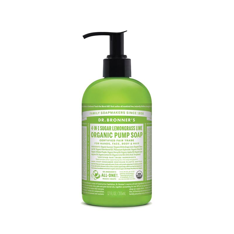 DR BRONNER'S Organic Lemongrass Lime Pump Soap Sugar 4-in-1 355ml