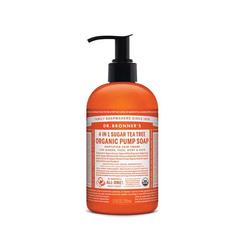 DR BRONNER'S Organic Tea Tree Pump Soap Sugar 4-in-1 355ml