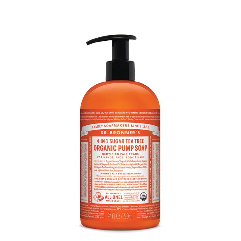 DR BRONNER'S Organic Tea Tree Pump Soap Sugar 4-in-1 710ml