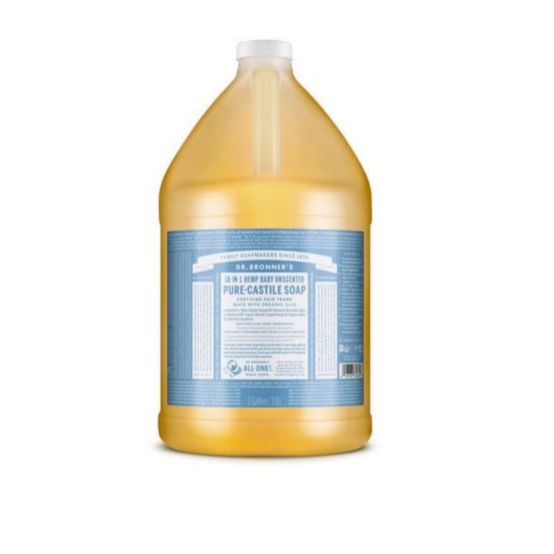 Dr. Bronners Pure-Castile Soap Liquid (Hemp 18-in-1) Unscented (Baby) 3.78L