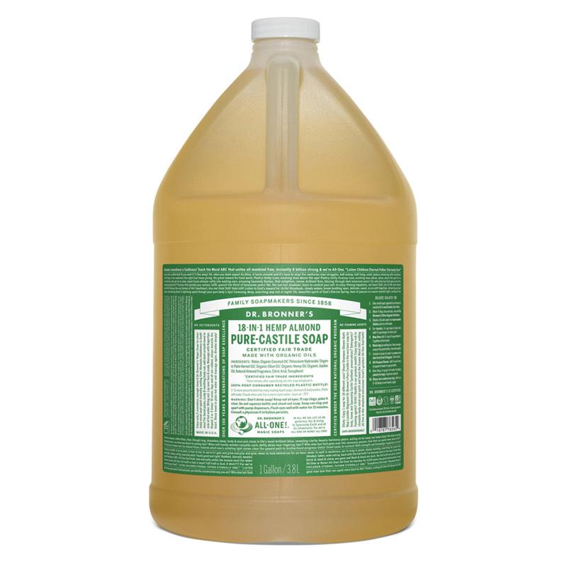 DR BRONNER'S Pure-Castile Almond Liquid Soap Hemp 18-in-1 3.78L