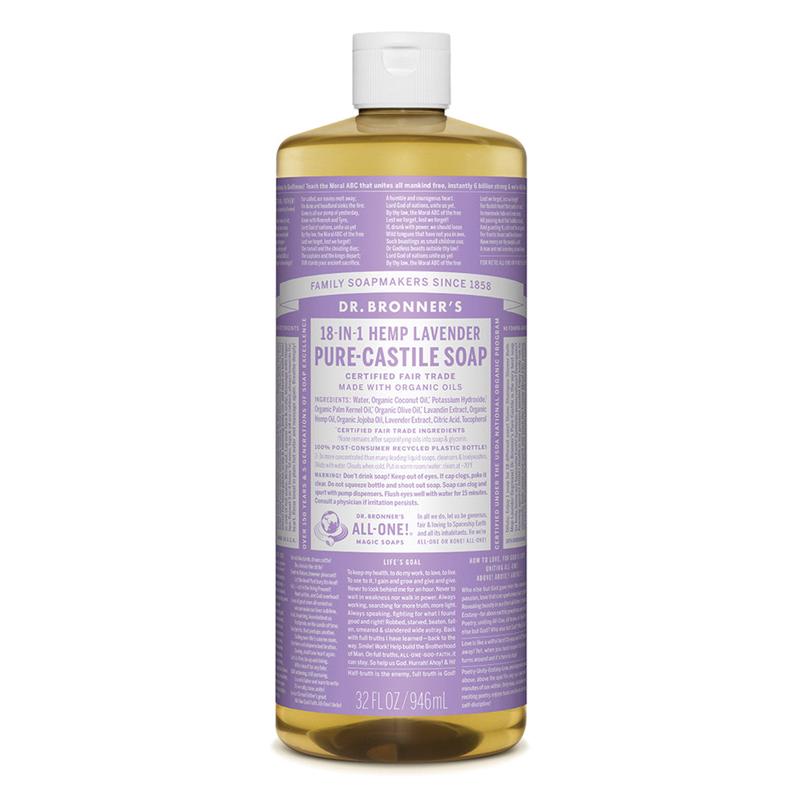 DR BRONNER'S Pure-Castile Lavender Liquid Soap Hemp 18-in-1 946ml