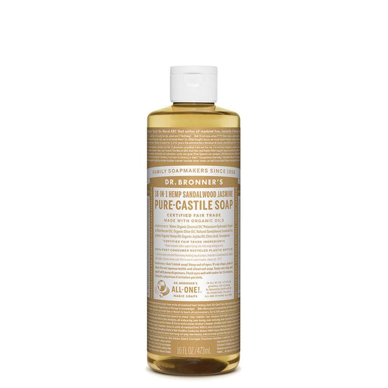 DR BRONNER'S Pure-Castile Sandalwood Jasmine Liquid Soap Hemp 18-in-1 473ml