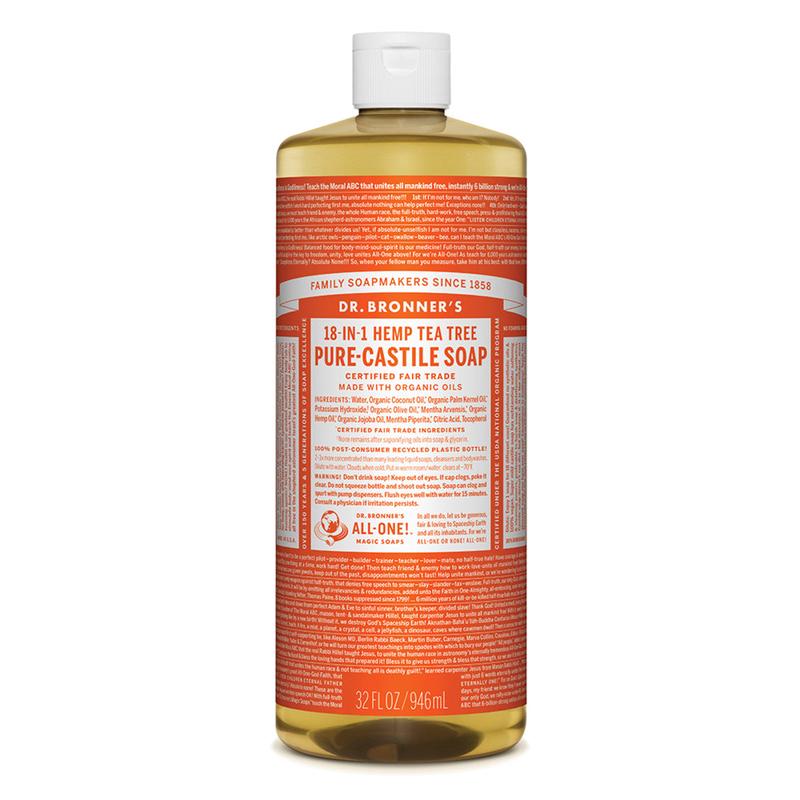DR BRONNER'S Pure-Castile Tea Tree Liquid Soap Hemp 18-in-1 946ml