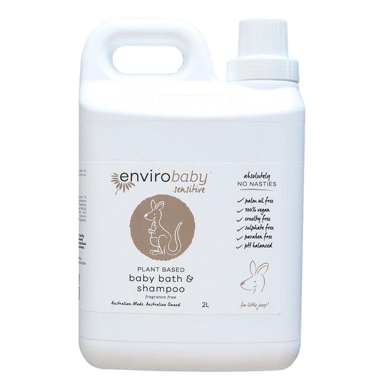 ENVIROBABY Plant Based Sensitive Baby Bath & Shampoo Fragrance Free 2L