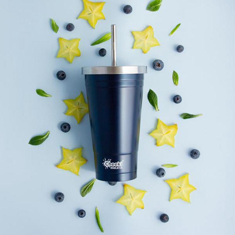 CHEEKI Insulated Tumbler with Stainless Steel Straw 500ml Pistachio