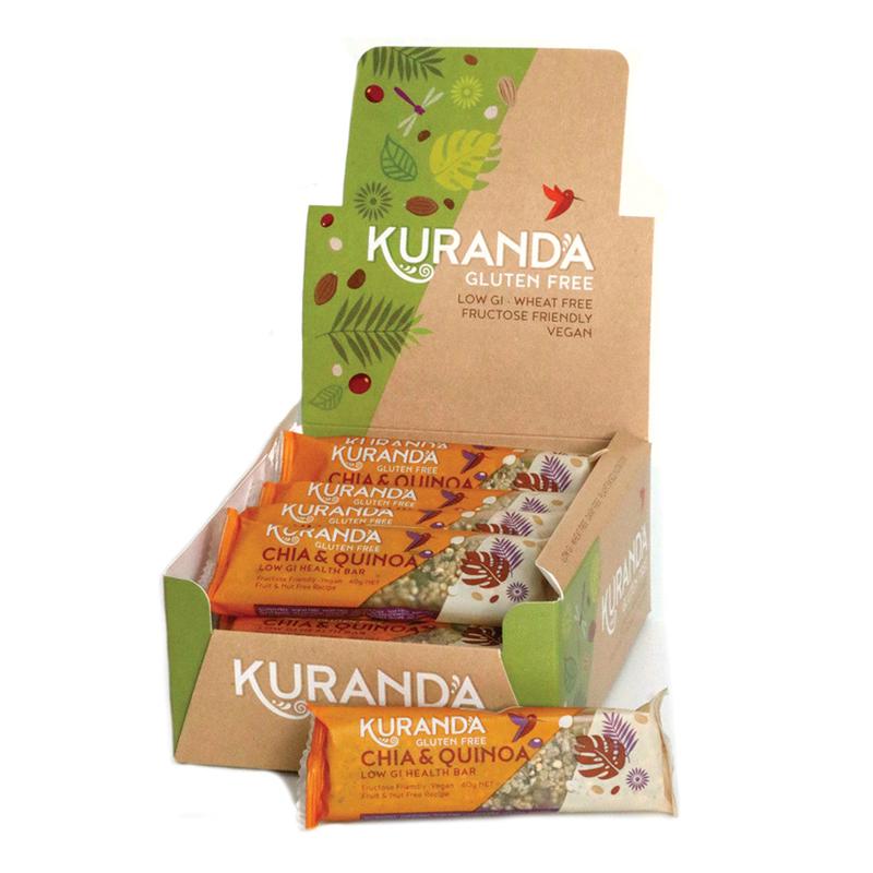 KURANDA Gluten Free Chia Bars 40g x 16 Display Chia & Quinoa