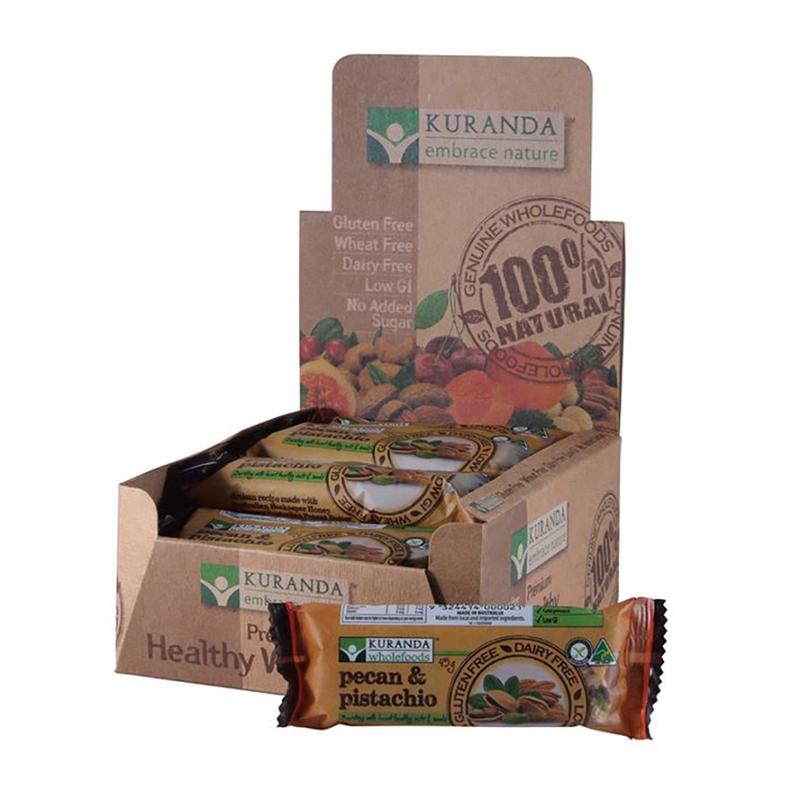 KURANDA Gluten Free Nut Bars45g x 16 Display Pecan & Pistachio