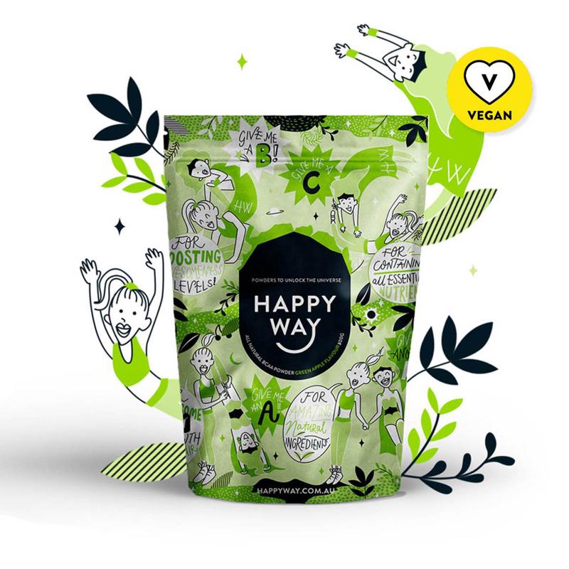Happy Way BCAA Powder 300g Green Apple