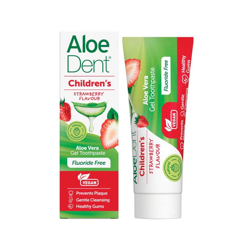 ALOE DENT Childrens Toothpaste Fluoride Free Strawberry 50ml