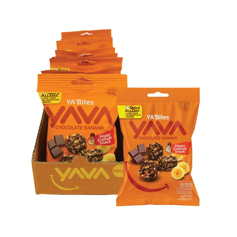 YAVA YA'Bites Granola Snack Chocolate Banana 8x35g