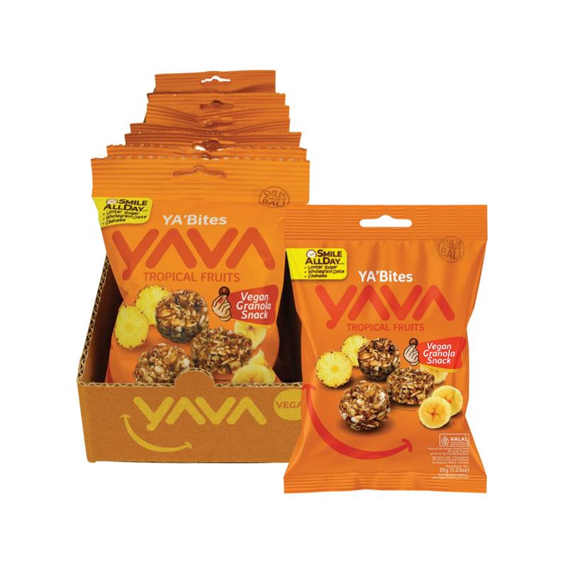 YAVA YA'Bites Granola Snack Tropical Fruits 8x35g