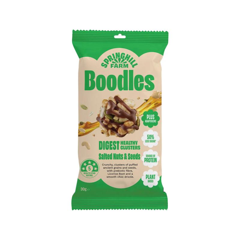SPRINGHILL FARM Boodles Healthy Clusters DIGEST Salted Nuts & Seeds 10x30g