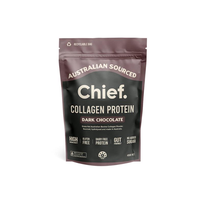 CHIEF NUTRITION Grass-Fed Collagen Protein Powder - Dark Chocolate 450g