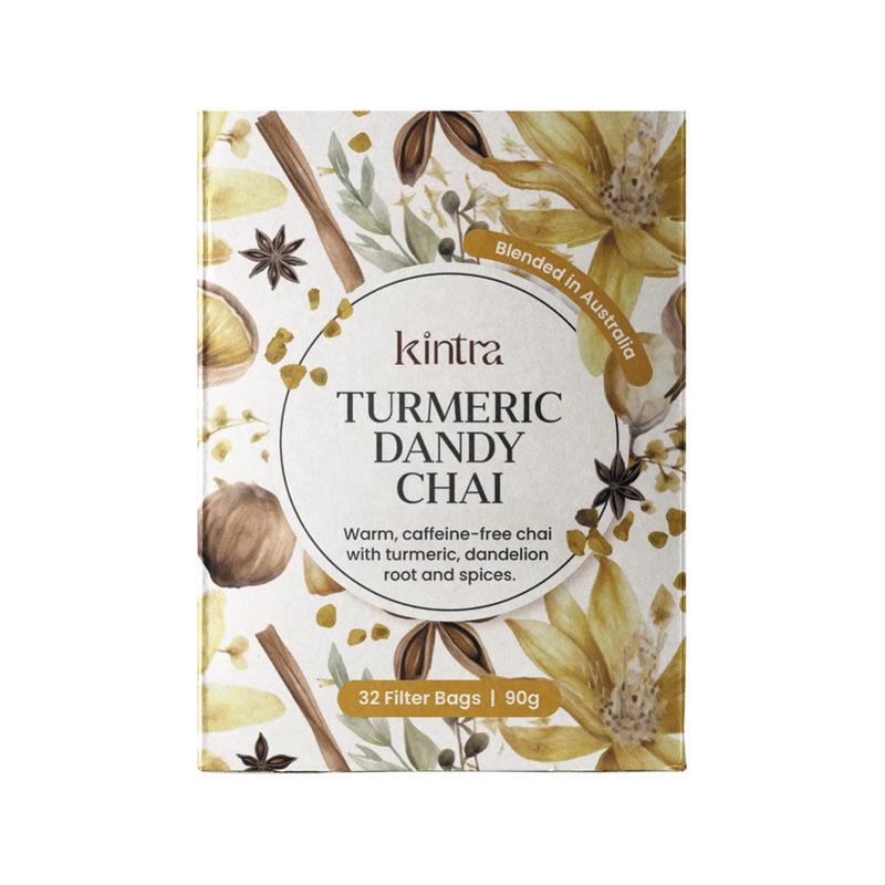 KINTRA FOODS Herbal Tea Bags Turmeric Dandy Chai 32pk