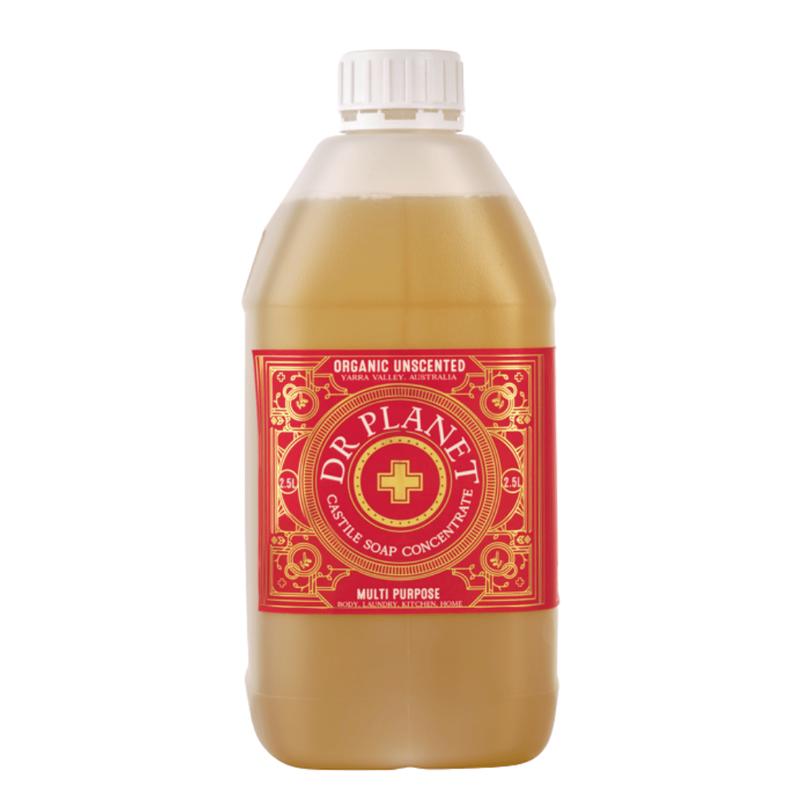 DR PLANET Organic Castile Soap Unscented 2.5L