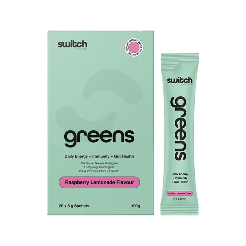 SWITCH NUTRITION Greens Sachets Raspberry Lemonade 20x5g