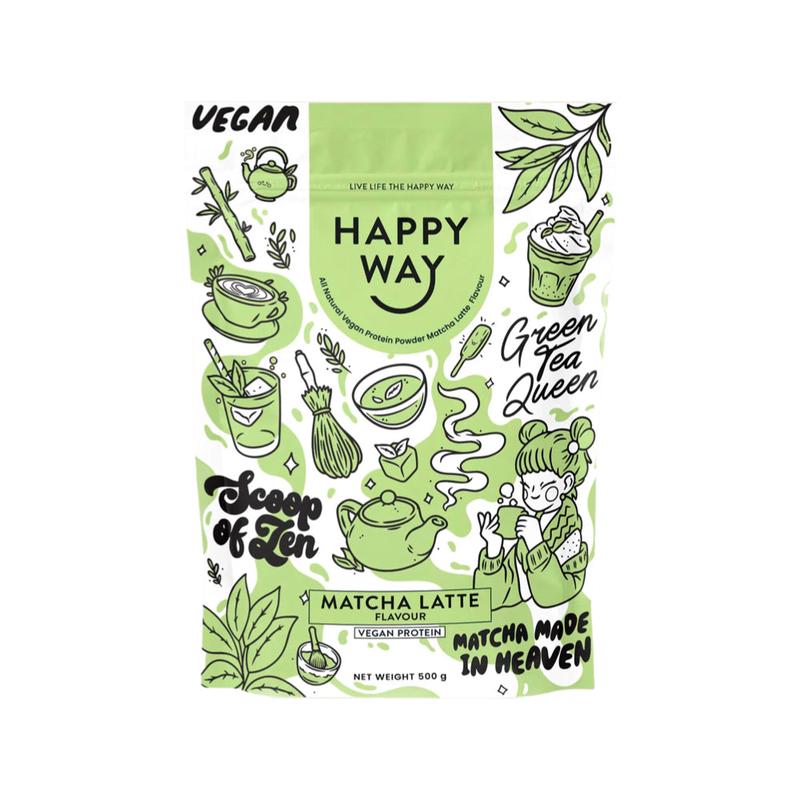HAPPY WAY Vegan Protein Powder Matcha Latte 500g