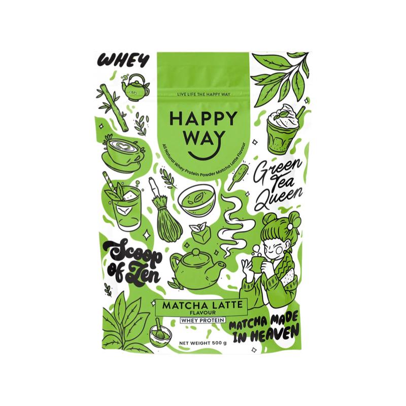 HAPPY WAY Whey Protein Powder Matcha Latte 500g