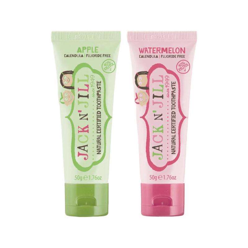 JACK N' JILL Toothpaste Children Two Flavour Pk Apple & Watermelon 6x50g