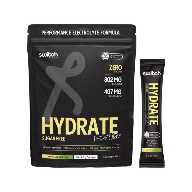 SWITCH NUTRITION Hydrate Perform Sugar Free Lemon Lime 20x8.5g