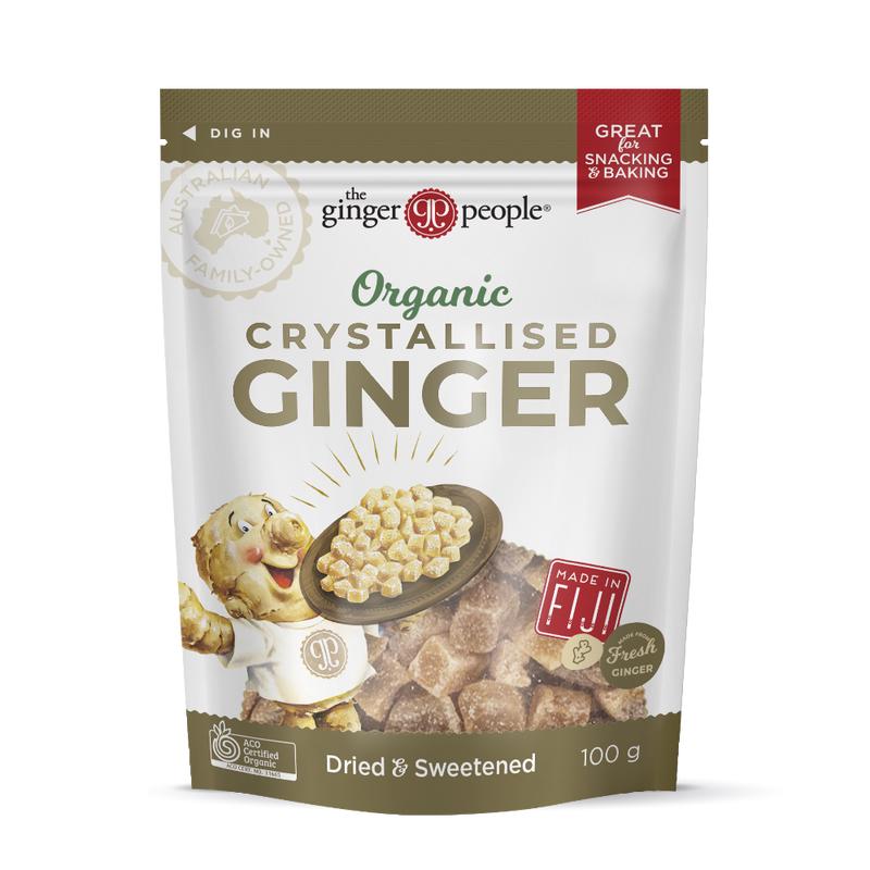 THE GINGER PEOPLE Organic Crystallised Ginger 100g